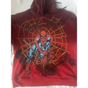 Marvel Spider-Man Men's Red Graphic Hoodie Size Large